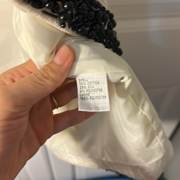 Talbots petites silk cotton blend beaded cropped size 4 women’s formal jacket - Picture 5 of 7